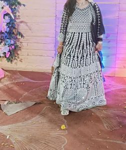 Bridal Engagement Skirt Kurti With Mirror Work
