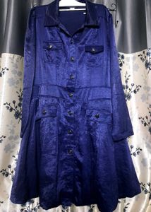 Korean Stylish Blue Shirt Dress