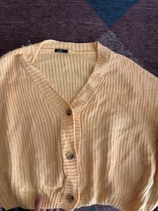 Cute Yellow Knit Cardigan