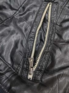 Stylish Black Quilted Hooded Jacket