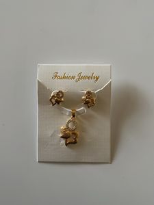 Gold Tone Squirrel Pendant and Earrings
