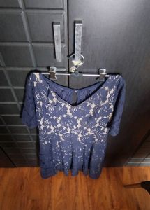 Navy Blue And Golden Dress