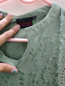 Olive Green Short Kurti