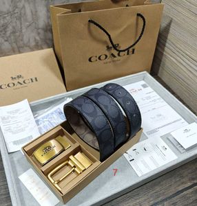 COACH MIX 2 BUCKLE BRANDED BELT WITH BOX