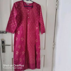 Pink Printed Kurta