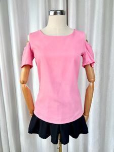 Pink Cold Shoulder Top