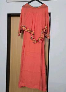 Ethnic Dress With Poncho
