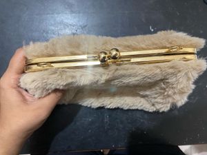Fuzzy Sling Clutch Bag
