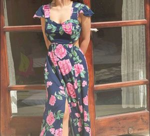 Pretty Floral Back Cut Out Dress