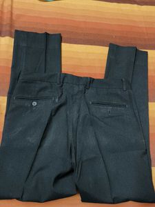 John Player Men Dark Grey Viscose Formal Trouser