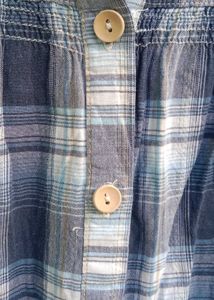 Imported Thin metallic Plaid Shirt Dress