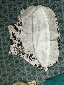 White And Brown Skirt.