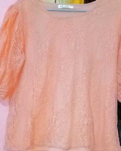 Peach Lace Top