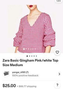 Gingham Ruffle Sleeve Top