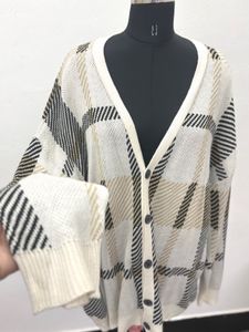 Plaid Knit Cardigan