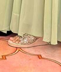 Pink-gold Embellished Slip-ons