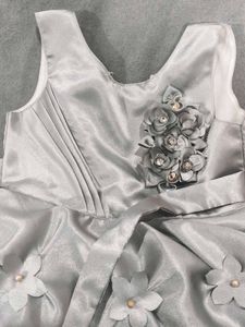 Cute Silver Flower Girl Dress