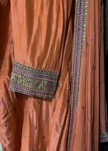 Orange Embellished Salwar Kameez Suit