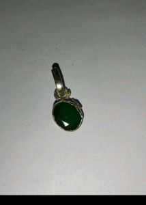 combo of  silver moon and green onyx pendants
