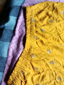 Embroidered Yellow Palazzo Pants