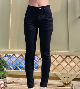 High-Waisted Black Skinny Jeans