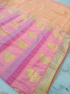 Pink &amp; Gold Sari Fabric