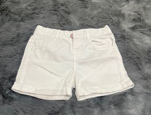 2 White And Yellow Girls' Shorts