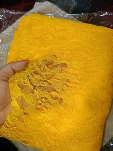 Yellow Lace Saree