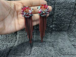 Red Tassel Earrings