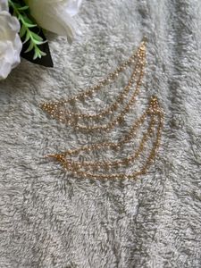 Pearl &amp; Gold Ear Chain Accessory