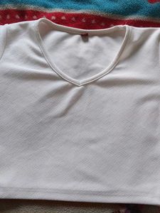White V-Neck Top