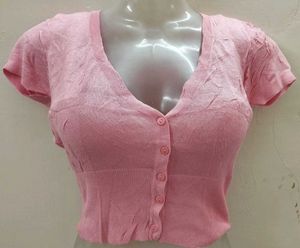 Pink Button-Down Top