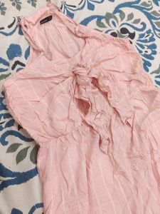 Pink Tie-Front Romper