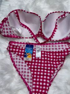 Pink Gingham Bikini Set