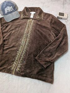 D&amp;D lifestyle Brown Embellished Jacket