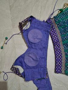 Velvet Net Lehnga Choli With Dupatta