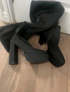 Zara Tight Fit Over The Knee Tall Platform Heel