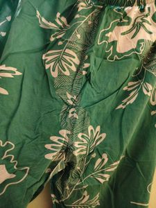 Green Floral Kaftan Dress