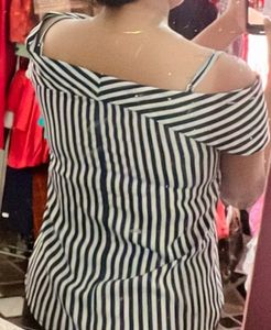 Sassafras Navy Blue Striped Women’s Top