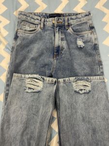 Ripped Wide Leg Jeans