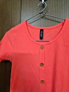 Coral Ribbed Top | 38
