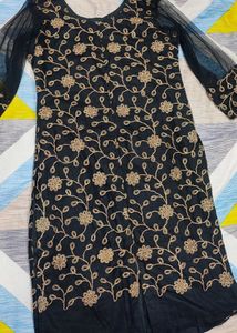 Sparkling Golden Black Kurti
