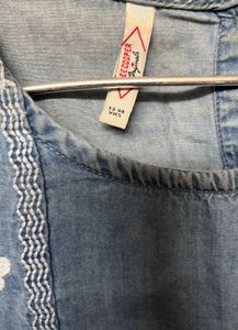 Denim Dress with Embroidery