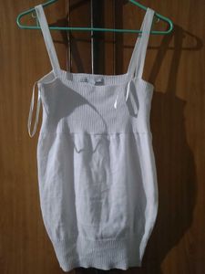 White Knit Tank Top
