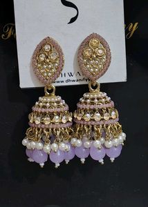 💜 Lavender earrings jhumka😍🔥