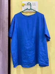 Blue Satin Top Fits Till 44