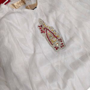 Elegant White Embroidered Anarkali Suit