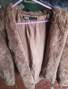 Viral Zara Faux Fur Brown Coat