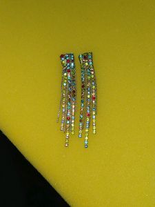 Rhinestone Tassel Earrings