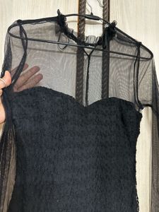 Sheer Sleeve Bodycon Dress